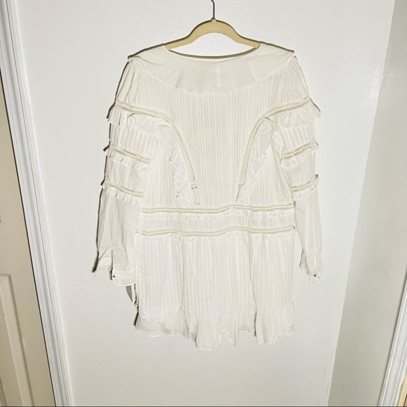 NWT For Love and Lemons Ziggy Pintuck Dress in White - Picture 4 of 8